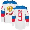 Adidas Team Russia dresy 9 Dmitry Orlov Authentic Bílý Domácí 2016 World Cup hokejové dresy