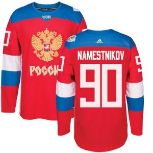 Adidas Team Russia dresy 90 Vladislav Namestnikov Authentic Červené Venkovní 2016 World Cup hokejové dresy