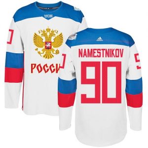 Adidas Team Russia dresy 90 Vladislav Namestnikov Authentic Bílý Domácí 2016 World Cup hokejové dresy