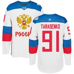 Adidas Team Russia dresy 91 Vladimir Tarasenko Authentic Bílý Domácí 2016 World Cup hokejové dresy