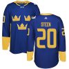 Adidas Team Sweden dresy 20 Alexander Steen Authentic královská modrá Venkovní 2016 World Cup hokejové dresy