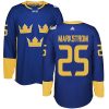 Adidas Team Sweden dresy 25 Jacob Markstrom Authentic královská modrá Venkovní 2016 World Cup hokejové dresy