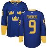 Adidas Team Sweden dresy 9 Filip Forsberg Authentic královská modrá Venkovní 2016 World Cup hokejové dresy