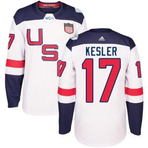 Adidas Team USA dresy 17 Ryan Kesler Authentic Bílý Domácí 2016 World Cup hokejové dresy