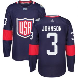 Adidas Team USA dresy 3 Jack Johnson Authentic Námořnická modrá Venkovní 2016 World Cup hokejové dresy