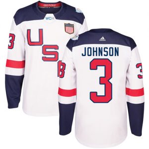 Adidas Team USA dresy 3 Jack Johnson Authentic Bílý Domácí 2016 World Cup hokejové dresy