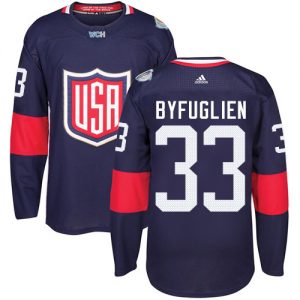 Adidas Team USA dresy 33 Dustin Byfuglien Authentic Námořnická modrá Venkovní 2016 World Cup hokejové dresy