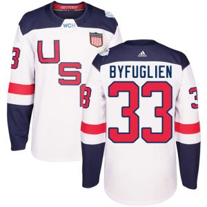 Adidas Team USA dresy 33 Dustin Byfuglien Authentic Bílý Domácí 2016 World Cup hokejové dresy