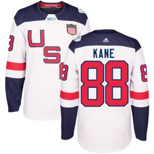 Adidas Team USA dresy 88 Patrick Kane Authentic Bílý Domácí 2016 World Cup hokejové dresy