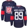 Adidas Team USA dresy 89 Justin Abdelkader Authentic Námořnická modrá Venkovní 2016 World Cup hokejové dresy