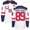 Adidas Team USA dresy 89 Justin Abdelkader Authentic Bílý Domácí 2016 World Cup hokejové dresy