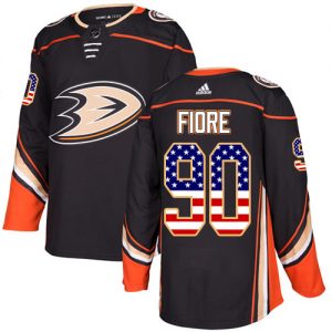 Pánské NHL Anaheim Ducks dresy Giovanni Fiore 90 Černá USA Flag Fashion