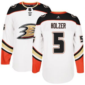 Pánské NHL Anaheim Ducks dresy Korbinian Holzer 5 Bílý Authentic Venkovní