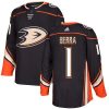 Pánské NHL Anaheim Ducks dresy Reto Berra 1 Černá Authentic Domácí