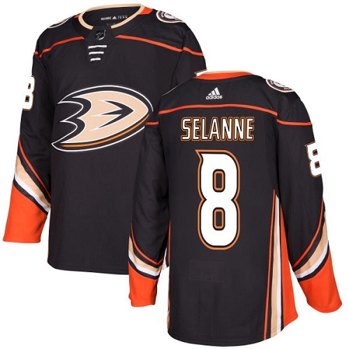 Pánské NHL Anaheim Ducks dresy Teemu Selanne 8 Černá Authentic Domácí