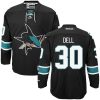 Pánské NHL San Jose Sharks dresy 30 Aaron Dell Authentic Černá Reebok Alternativní hokejové dresy