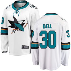 Pánské NHL San Jose Sharks dresy 30 Aaron Dell Breakaway Bílý Fanatics Branded Venkovní