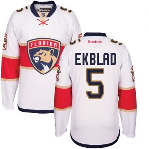 Pánské NHL Florida Panthers dresy 5 Aaron Ekblad Authentic Bílý Reebok Venkovní hokejové dresy