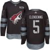 Pánské NHL Arizona Coyotes dresy Adam Clendening 5 Authentic Černá Adidas 1917 2017 100th Anniversary