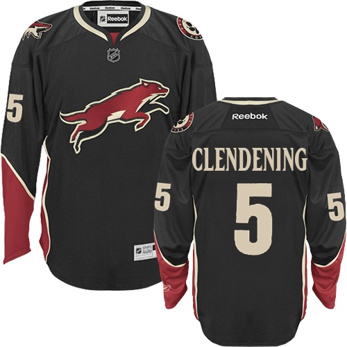 Pánské NHL Arizona Coyotes dresy Adam Clendening 5 Authentic Černá Reebok Alternativní hokejové dresy