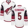 Pánské NHL Arizona Coyotes dresy Adam Clendening 5 Authentic Bílý Reebok Venkovní hokejové dresy