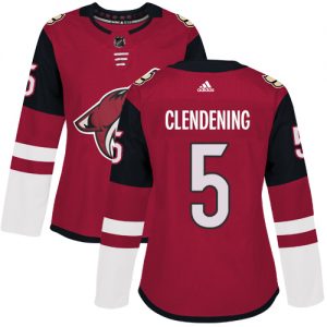 Dámské NHL Arizona Coyotes dresy Adam Clendening 5 Authentic Burgundy Červené Adidas Domácí