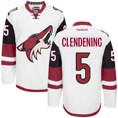 Dámské NHL Arizona Coyotes dresy Adam Clendening 5 Authentic Bílý Reebok Venkovní hokejové dresy