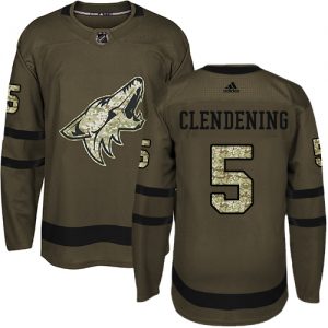 Dětské NHL Arizona Coyotes dresy Adam Clendening 5 Authentic Zelená Adidas Salute to Service