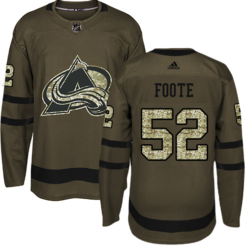 Pánské NHL Colorado Avalanche dresy 52 Adam Foote Authentic Zelená Adidas Salute to Service