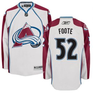 Pánské NHL Colorado Avalanche dresy 52 Adam Foote Authentic Bílý Reebok Venkovní hokejové dresy