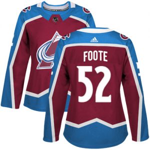 Dámské NHL Colorado Avalanche dresy 52 Adam Foote Authentic Burgundy Červené Adidas Domácí