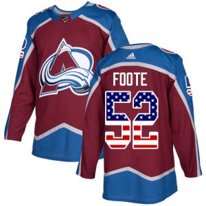 Dětské NHL Colorado Avalanche dresy 52 Adam Foote Authentic Burgundy Červené Adidas USA Flag Fashion