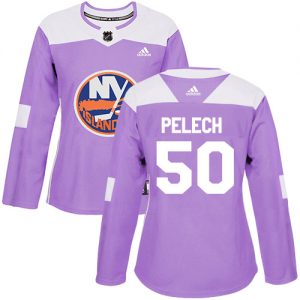 Dámské NHL New York Islanders dresy 50 Adam Pelech Authentic Nachový Adidas Fights Cancer Practice