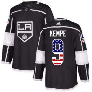 Pánské NHL Los Angeles Kings dresy 9 Adrian Kempe Authentic Černá Adidas USA Flag Fashion