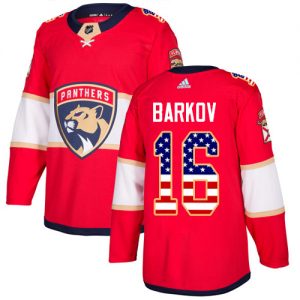Pánské NHL Florida Panthers dresy 16 Aleksander Barkov Authentic Červené Adidas USA Flag Fashion