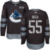 Pánské NHL Vancouver Canucks dresy 55 Alex Biega Authentic Černá Adidas 1917 2017 100th Anniversary