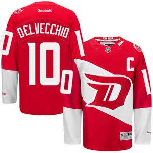 Pánské NHL Detroit Red Wings dresy 10 Alex Delvecchio Authentic Červené Reebok 2016 Stadium Series