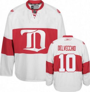 Pánské NHL Detroit Red Wings dresy 10 Alex Delvecchio Authentic Bílý Reebok Alternativní Winter Classic