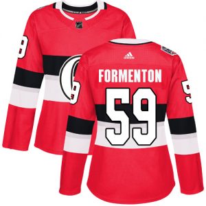 Dámské NHL Ottawa Senators dresy 59 Alex Formenton Authentic Červené Adidas 2017 100 Classic