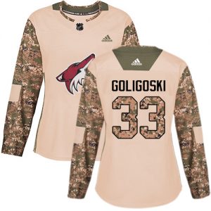 Dámské NHL Arizona Coyotes dresy 33 Alex Goligoski Authentic Camo Adidas Veterans Day Practice