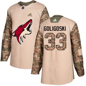 Dětské NHL Arizona Coyotes dresy 33 Alex Goligoski Authentic Camo Adidas Veterans Day Practice