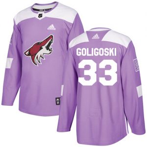 Dětské NHL Arizona Coyotes dresy 33 Alex Goligoski Authentic Nachový Adidas Fights Cancer Practice