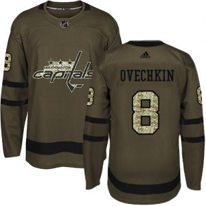 Pánské NHL Washington Capitals dresy 8 Alex Ovechkin Authentic Zelená Adidas Salute to Service
