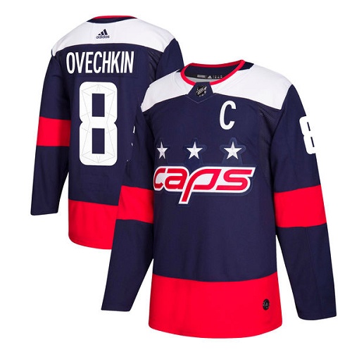 Pánské NHL Washington Capitals dresy 8 Alex Ovechkin Authentic Námořnická modrá Adidas 2018 Stadium Series