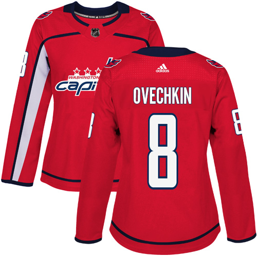 Dámské NHL Washington Capitals dresy 8 Alex Ovechkin Authentic Červené Adidas Domácí