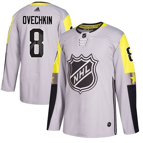 Dětské NHL Washington Capitals dresy 8 Alex Ovechkin Authentic Šedá Adidas 2018 All Star Metro Division