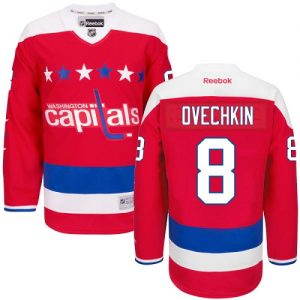 Dětské NHL Washington Capitals dresy 8 Alex Ovechkin Authentic Červené Reebok Alternativní hokejové dresy