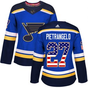 Dámské NHL St. Louis Blues dresy 27 Alex Pietrangelo Authentic modrá Adidas USA Flag Fashion