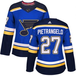 Dámské NHL St. Louis Blues dresy 27 Alex Pietrangelo Authentic královská modrá Adidas Domácí