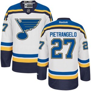 Dámské NHL St. Louis Blues dresy 27 Alex Pietrangelo Authentic Bílý Reebok Venkovní hokejové dresy